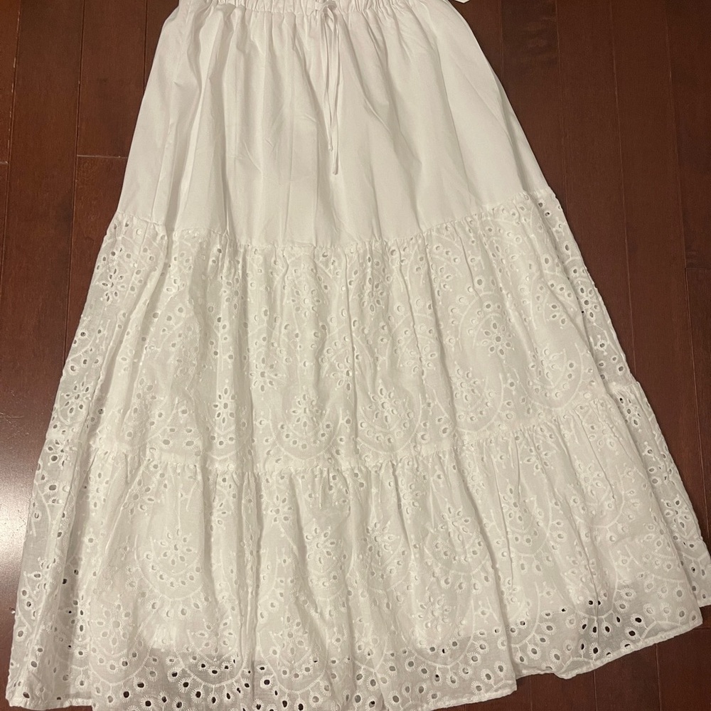 Olli eyelet Midi skirt